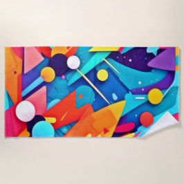 幾何学模様の色 ビーチタオル