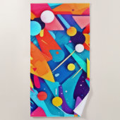 幾何学模様の色 ビーチタオル (正面)