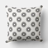 幾何学模様の花01 – 白に黒 クッション (裏面)