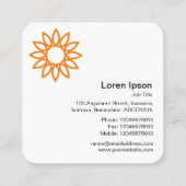 幾何学模様の花01 – 白 スクエア名刺 (裏面)