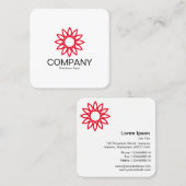 幾何学模様の花01 – 白 スクエア名刺 (正面/裏面)