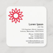 幾何学模様の花01 – 白 スクエア名刺 (裏面)