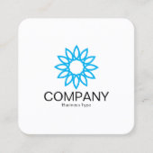 幾何学模様の花01 – 白 スクエア名刺 (正面)