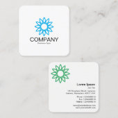 幾何学模様の花01 – 白 スクエア名刺 (正面/裏面)