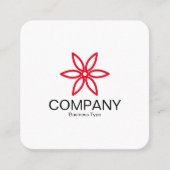 幾何学模様の花02 – 白 スクエア名刺 (正面)