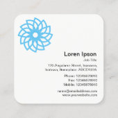 幾何学模様の花03 -深い青 スクエア名刺 (裏面)