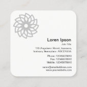 幾何学模様の花03 – 白に黒 スクエア名刺 (裏面)