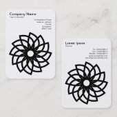 幾何学模様の花03 – 白に黒 名刺 (正面/裏面)