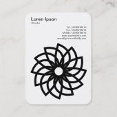 幾何学模様の花03 – 白に黒 名刺 (裏面)