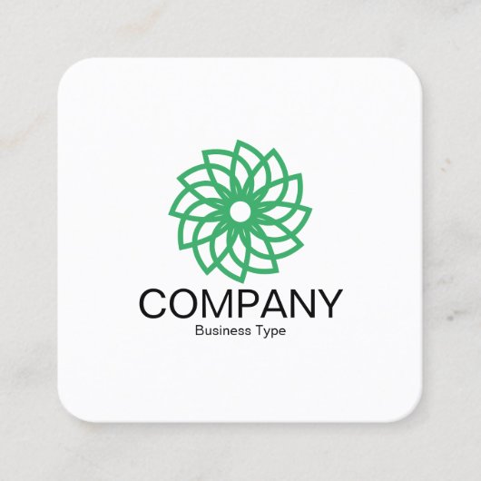 幾何学模様の花03 – 白 スクエア名刺 (正面)