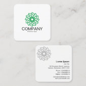 幾何学模様の花03 – 白 スクエア名刺 (正面/裏面)