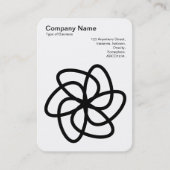 幾何学模様の花04 – 白に黒 名刺 (正面)