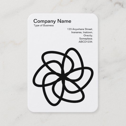 幾何学模様の花04 – 白に黒 名刺 (正面)