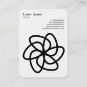 幾何学模様の花04 – 白に黒 名刺 (裏面)