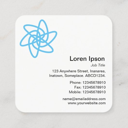 幾何学模様の花05 -深い青 スクエア名刺 (裏面)