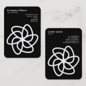 幾何学模様の花05 – 白に黒 名刺 (正面/裏面)