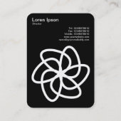 幾何学模様の花05 – 白に黒 名刺 (裏面)