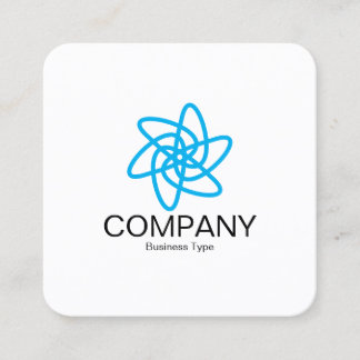 幾何学模様の花05 – 白 スクエア名刺
