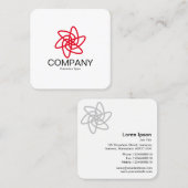 幾何学模様の花05 – 白 スクエア名刺 (正面/裏面)