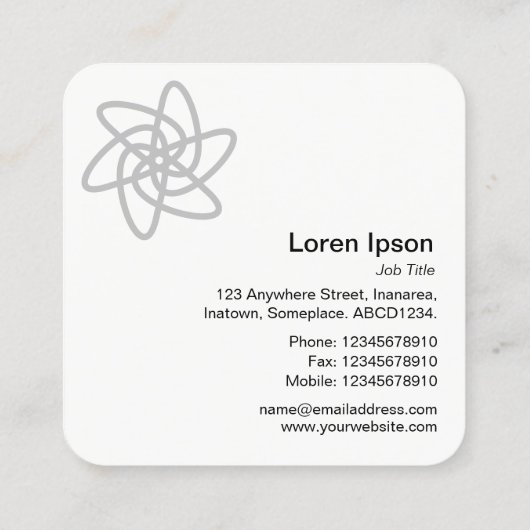 幾何学模様の花05 – 白 スクエア名刺 (裏面)