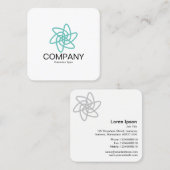 幾何学模様の花05 – 白 スクエア名刺 (正面/裏面)