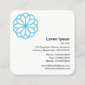 幾何学模様の花06 -深い青 スクエア名刺 (裏面)