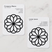 幾何学模様の花06 – 白に黒 名刺 (正面/裏面)