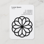 幾何学模様の花06 – 白に黒 名刺 (裏面)