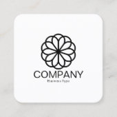 幾何学模様の花06 – 白 スクエア名刺 (正面)