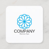 幾何学模様の花06 – 白 スクエア名刺 (正面)