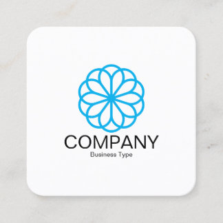 幾何学模様の花06 – 白 スクエア名刺