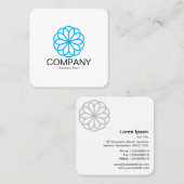 幾何学模様の花06 – 白 スクエア名刺 (正面/裏面)