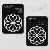 幾何学模様の花06 – 白(黒) 名刺 (正面/裏面)