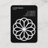 幾何学模様の花06 – 白(黒) 名刺 (裏面)