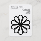 幾何学模様の花07 – 白に黒 名刺 (正面)