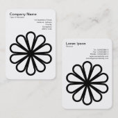 幾何学模様の花07 – 白に黒 名刺 (正面/裏面)