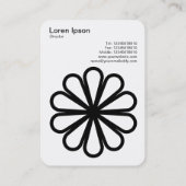 幾何学模様の花07 – 白に黒 名刺 (裏面)