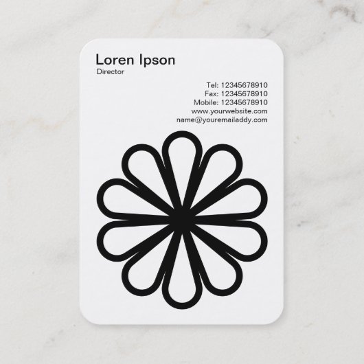 幾何学模様の花07 – 白に黒 名刺 (裏面)