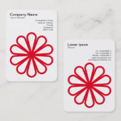 幾何学模様の花07 – 白に黒 名刺 (正面/裏面)