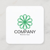 幾何学模様の花07 – 白 スクエア名刺 (正面)