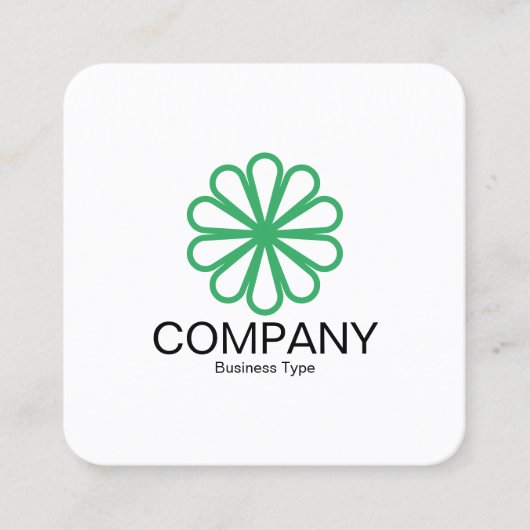 幾何学模様の花07 – 白 スクエア名刺 (正面)