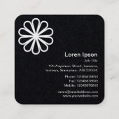 幾何学模様の花07 – 黒 スクエア名刺 (裏面)