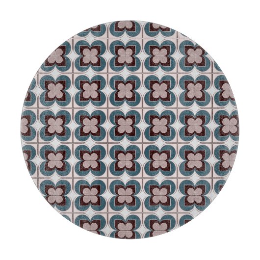 幾何学模様の花 カッティングボード (正面)