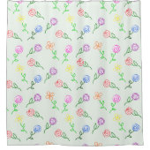 幾何学模様の花 シャワーカーテン (正面)