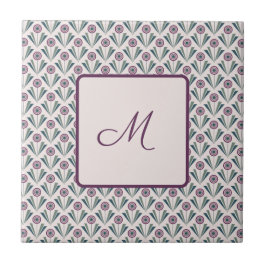 幾何学模様の花 タイル