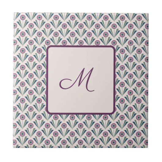 幾何学模様の花 タイル (正面)