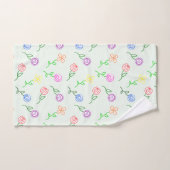 幾何学模様の花 バスタオルセット (ハンドタオル)