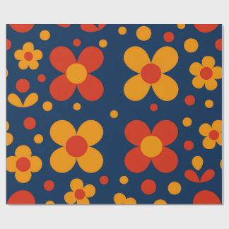 幾何学模様の花 ラッピングペーパー