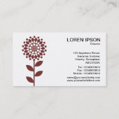 幾何学模様の花 – 白に茶色 名刺 (裏面)