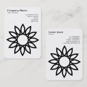 幾何学模様の花 – 白に黒 名刺 (正面/裏面)